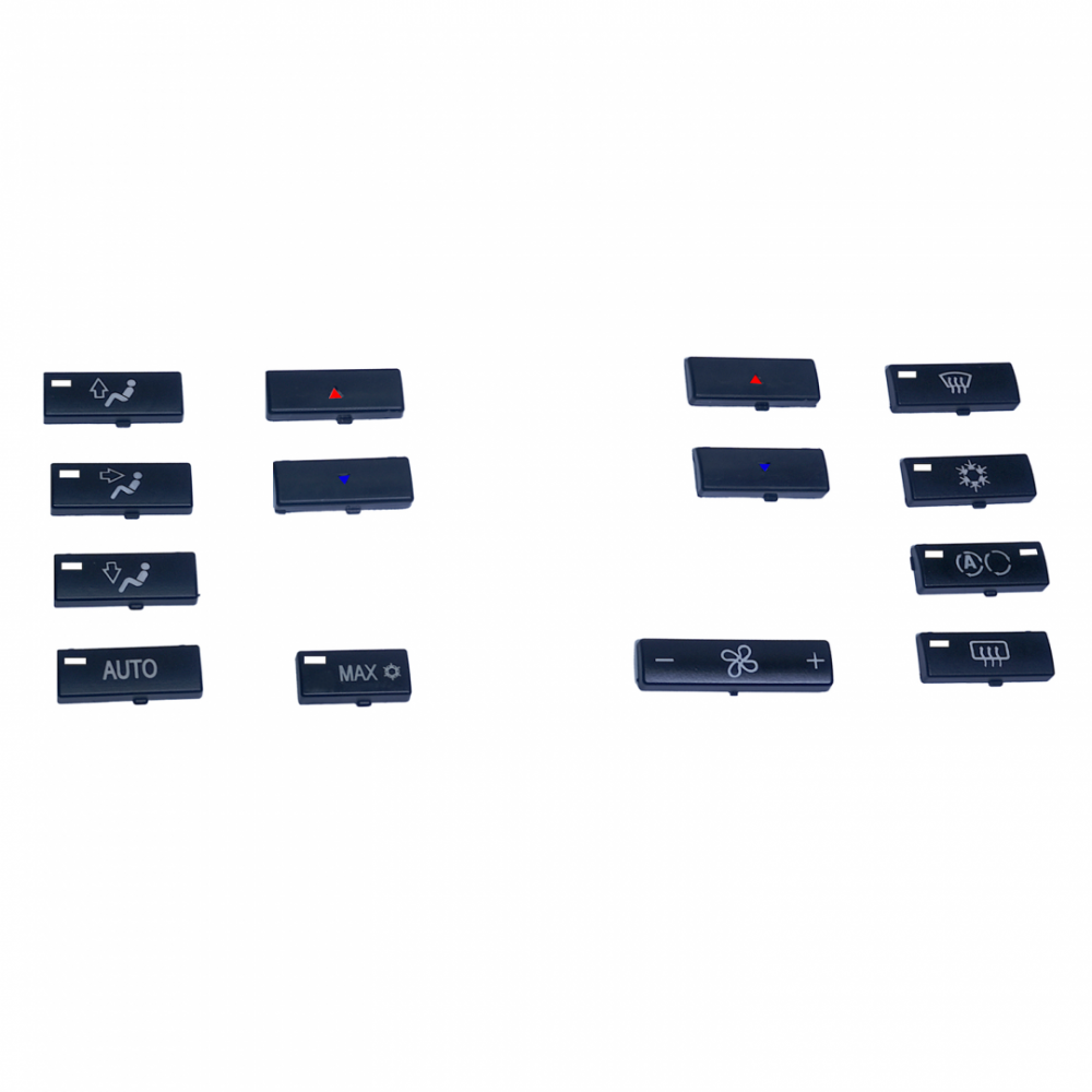 Climate Control Switch Button Cover For BMW E39, X5 E53 - 14 Pcs.